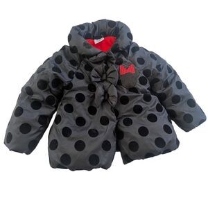 Disney Minnie Mouse Baby Infant Toddler Puffer polka dot Jacket Coat 2T